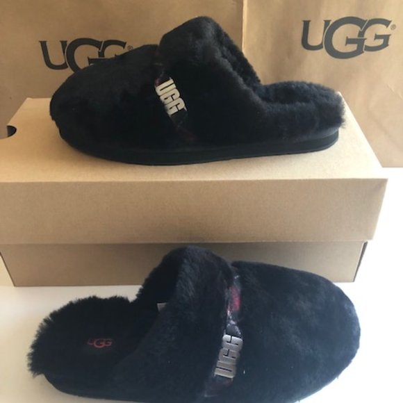 UGG Dalla Plaid Shearling Black Slipper. Sheepskin. NWT. Size: 9 - Picture 11 of 13